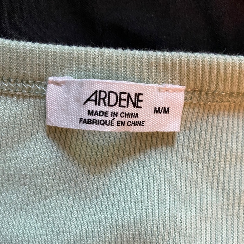 ardene green button up crop top